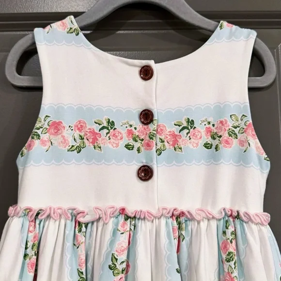 🩷SOLD🩷 SweetHoney Floral Kids Dress in Pink and White - Picture 5 of 7